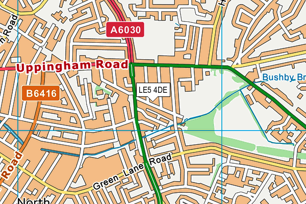 LE5 4DE map - OS VectorMap District (Ordnance Survey)