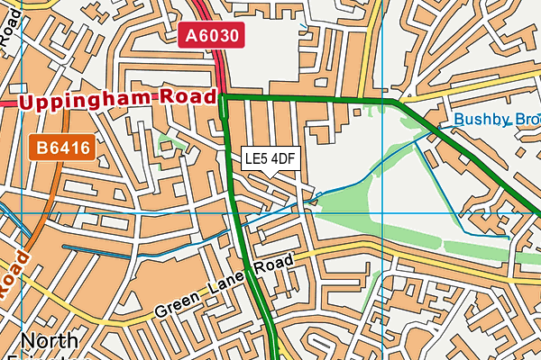 LE5 4DF map - OS VectorMap District (Ordnance Survey)