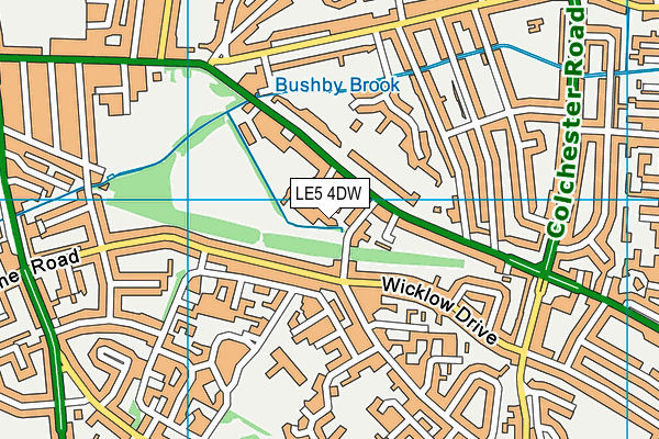 LE5 4DW map - OS VectorMap District (Ordnance Survey)