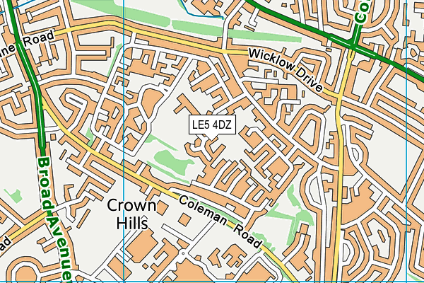 LE5 4DZ map - OS VectorMap District (Ordnance Survey)