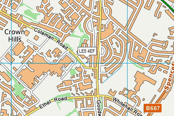 LE5 4EF map - OS VectorMap District (Ordnance Survey)