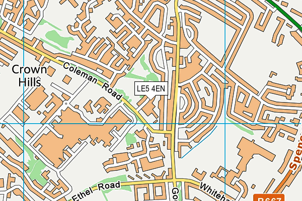 LE5 4EN map - OS VectorMap District (Ordnance Survey)