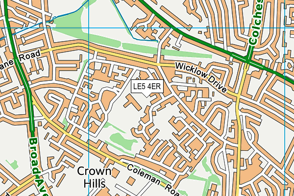 LE5 4ER map - OS VectorMap District (Ordnance Survey)
