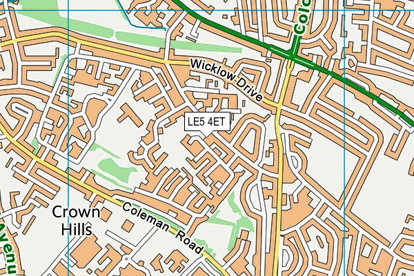 LE5 4ET map - OS VectorMap District (Ordnance Survey)