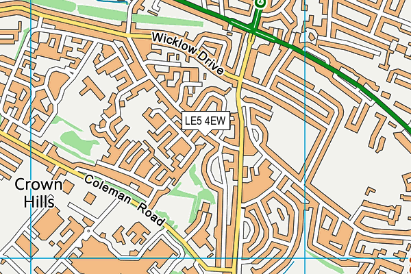 LE5 4EW map - OS VectorMap District (Ordnance Survey)