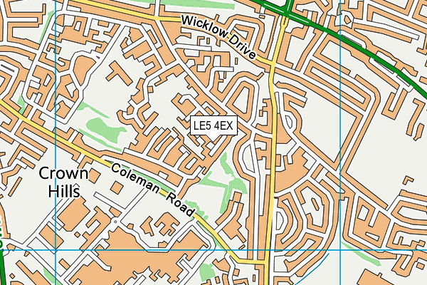 LE5 4EX map - OS VectorMap District (Ordnance Survey)
