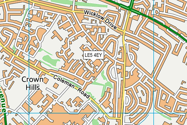 LE5 4EY map - OS VectorMap District (Ordnance Survey)