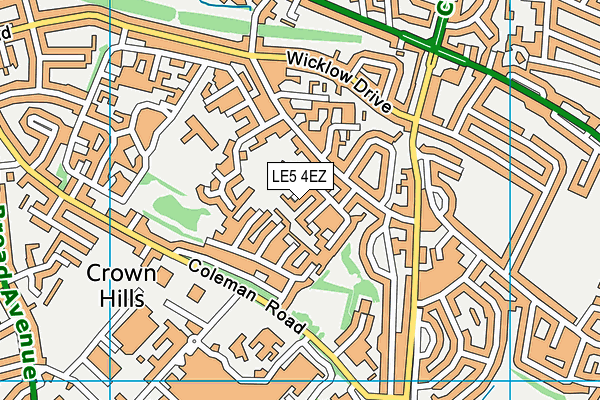 LE5 4EZ map - OS VectorMap District (Ordnance Survey)