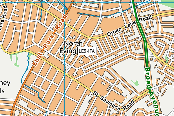 LE5 4FA map - OS VectorMap District (Ordnance Survey)