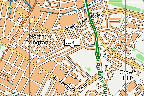 LE5 4FF map - OS VectorMap District (Ordnance Survey)