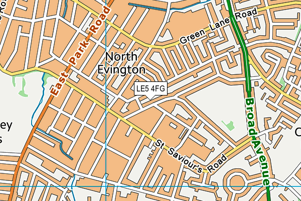 LE5 4FG map - OS VectorMap District (Ordnance Survey)