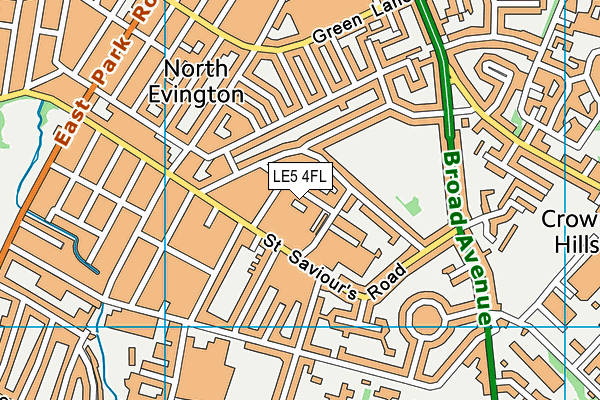 LE5 4FL map - OS VectorMap District (Ordnance Survey)