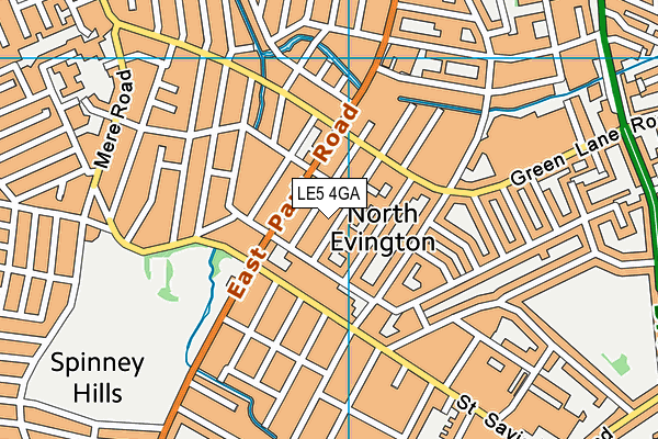 LE5 4GA map - OS VectorMap District (Ordnance Survey)