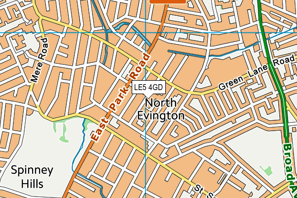 LE5 4GD map - OS VectorMap District (Ordnance Survey)