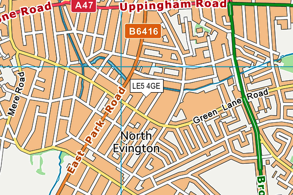 LE5 4GE map - OS VectorMap District (Ordnance Survey)