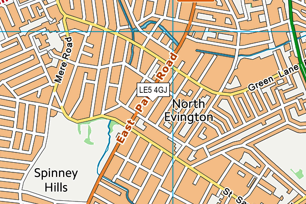 LE5 4GJ map - OS VectorMap District (Ordnance Survey)