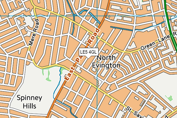 LE5 4GL map - OS VectorMap District (Ordnance Survey)