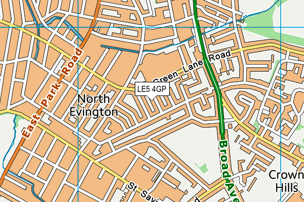 LE5 4GP map - OS VectorMap District (Ordnance Survey)