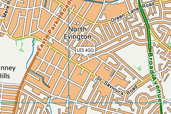 LE5 4GQ map - OS VectorMap District (Ordnance Survey)