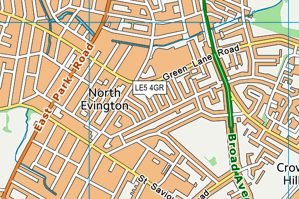 LE5 4GR map - OS VectorMap District (Ordnance Survey)