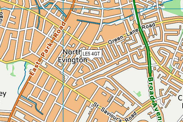LE5 4GT map - OS VectorMap District (Ordnance Survey)