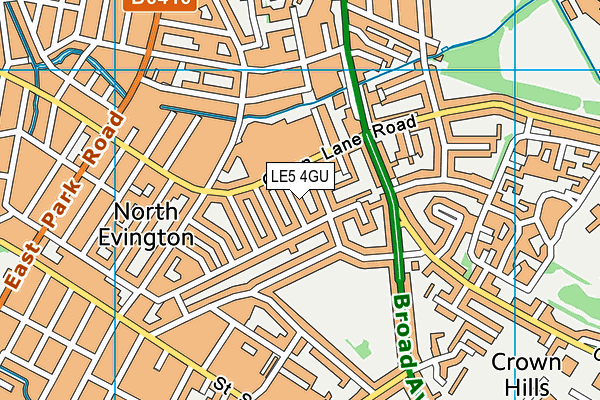 LE5 4GU map - OS VectorMap District (Ordnance Survey)