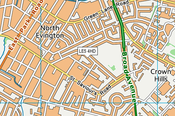 LE5 4HD map - OS VectorMap District (Ordnance Survey)