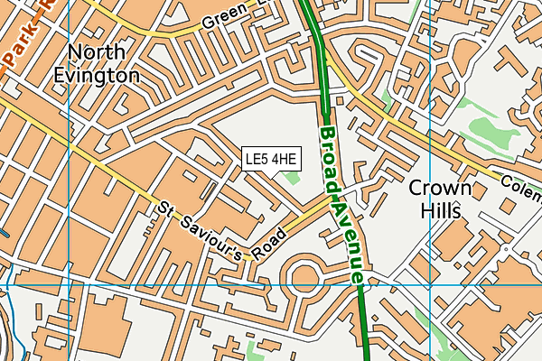 LE5 4HE map - OS VectorMap District (Ordnance Survey)