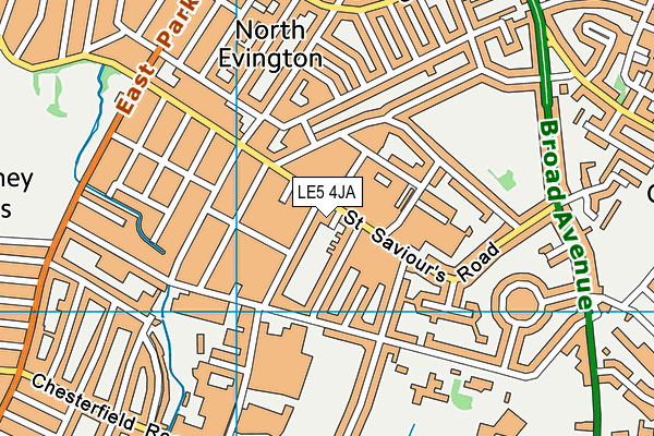 LE5 4JA map - OS VectorMap District (Ordnance Survey)