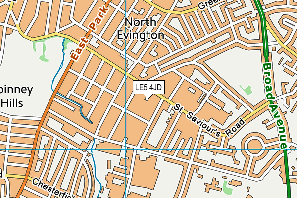 LE5 4JD map - OS VectorMap District (Ordnance Survey)