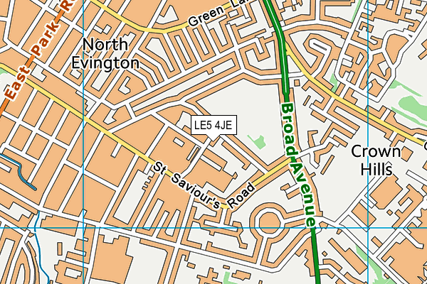 LE5 4JE map - OS VectorMap District (Ordnance Survey)