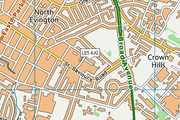 LE5 4JG map - OS VectorMap District (Ordnance Survey)