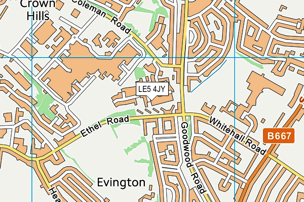 LE5 4JY map - OS VectorMap District (Ordnance Survey)