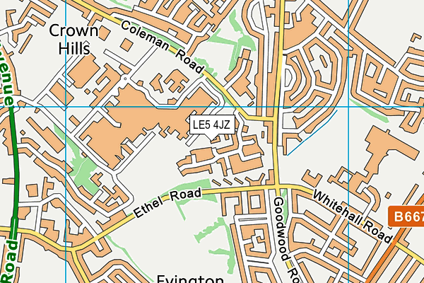 LE5 4JZ map - OS VectorMap District (Ordnance Survey)