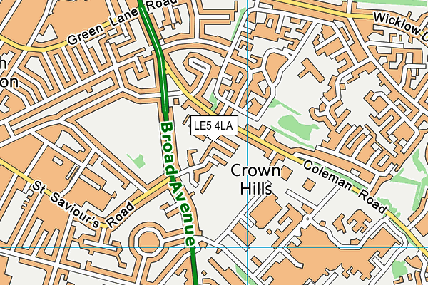 LE5 4LA map - OS VectorMap District (Ordnance Survey)