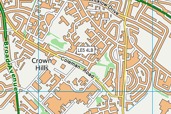 LE5 4LB map - OS VectorMap District (Ordnance Survey)