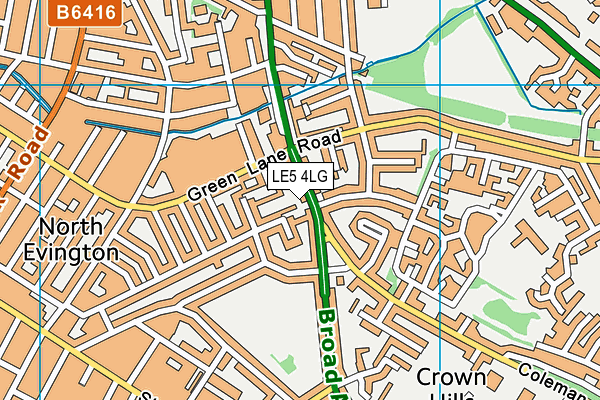 LE5 4LG map - OS VectorMap District (Ordnance Survey)