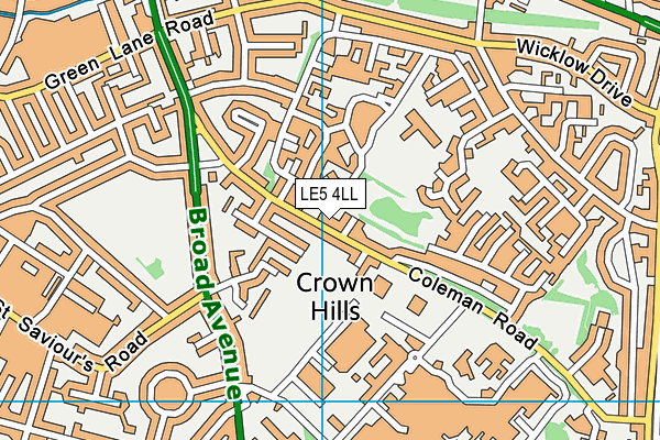 LE5 4LL map - OS VectorMap District (Ordnance Survey)