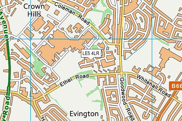 LE5 4LR map - OS VectorMap District (Ordnance Survey)