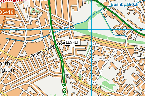 LE5 4LT map - OS VectorMap District (Ordnance Survey)