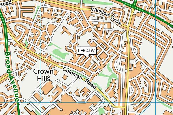 LE5 4LW map - OS VectorMap District (Ordnance Survey)