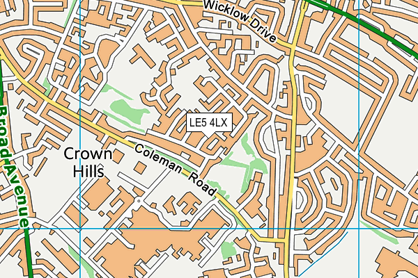 LE5 4LX map - OS VectorMap District (Ordnance Survey)