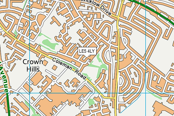 LE5 4LY map - OS VectorMap District (Ordnance Survey)