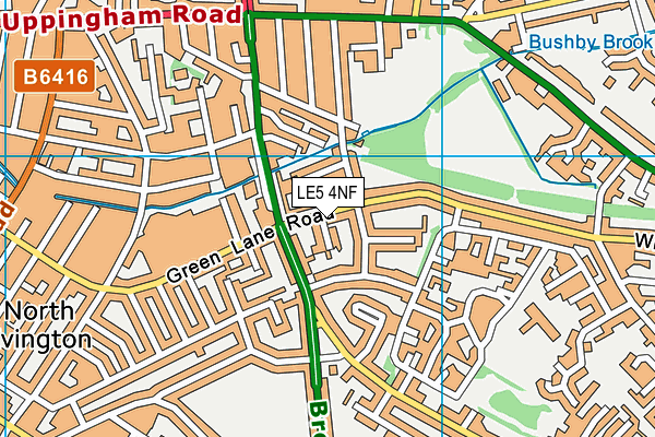 LE5 4NF map - OS VectorMap District (Ordnance Survey)