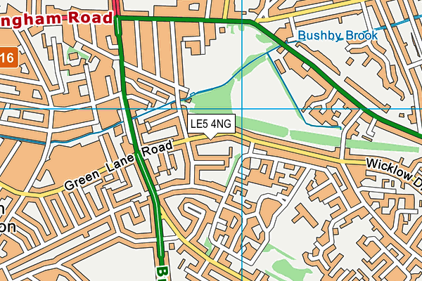 LE5 4NG map - OS VectorMap District (Ordnance Survey)