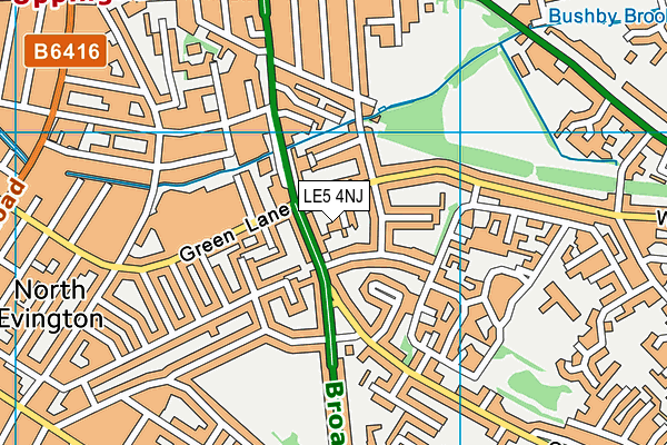 LE5 4NJ map - OS VectorMap District (Ordnance Survey)