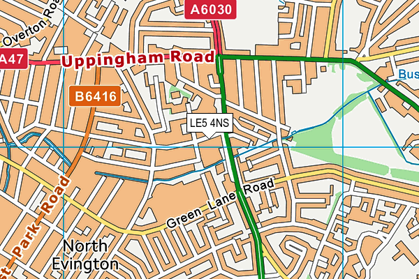 LE5 4NS map - OS VectorMap District (Ordnance Survey)