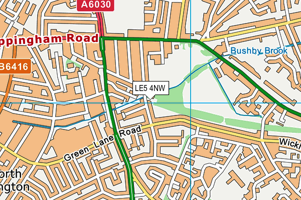 LE5 4NW map - OS VectorMap District (Ordnance Survey)