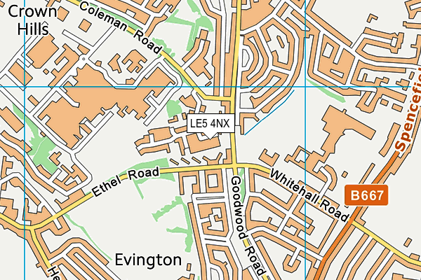 LE5 4NX map - OS VectorMap District (Ordnance Survey)