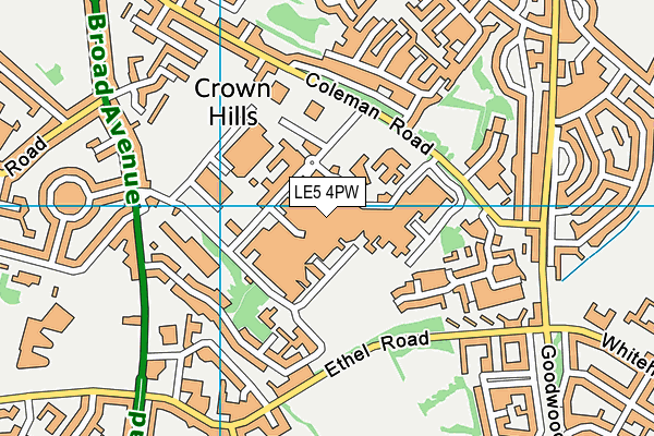 LE5 4PW map - OS VectorMap District (Ordnance Survey)